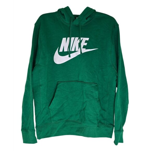 Nike Green Pullover Hoodie With White Logo Mens M